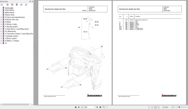 Jungheinrich Forklift EFG 216 GE100 400ZT Spare Parts Manual FN426955 2