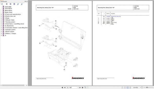 Jungheinrich Forklift EFG 216 GE100 400ZT Spare Parts Manual FN426957 2