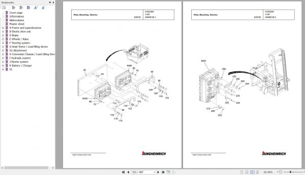 Jungheinrich Forklift EFG 216 GE100 400ZT Spare Parts Manual FN426957 3