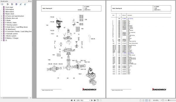 Jungheinrich Forklift EFG 216 GE115 450DZ Spare Parts Manual FN426999 2