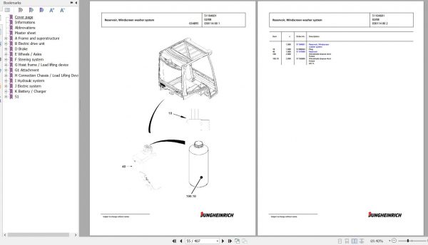 Jungheinrich Forklift EFG 216 GE115 450DZ Spare Parts Manual FN427255 2