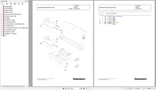 Jungheinrich Forklift EFG 216 GE115 480DZ Spare Parts Manual FN427105 2