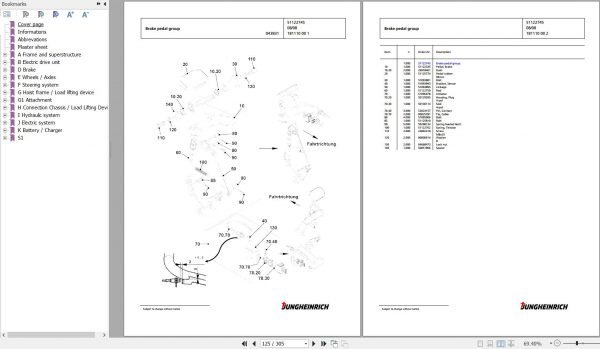 Jungheinrich Forklift EFG 216 GE115 600DZ Spare Parts Manual FN427217 3