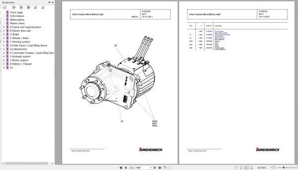 Jungheinrich Forklift EFG 216 GE120 450DZ Spare Parts Manual FN427127 3
