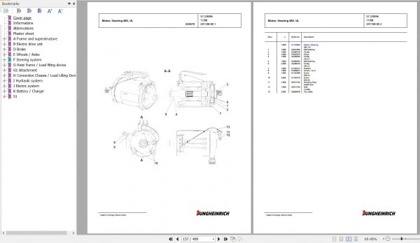 Jungheinrich Forklift EFG 216 GE120 450DZ Spare Parts Manual FN427131 3
