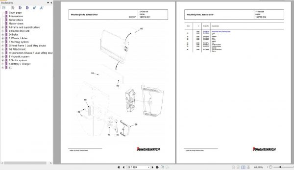 Jungheinrich Forklift EFG 216 GE120 450DZ Spare Parts Manual FN427132 2