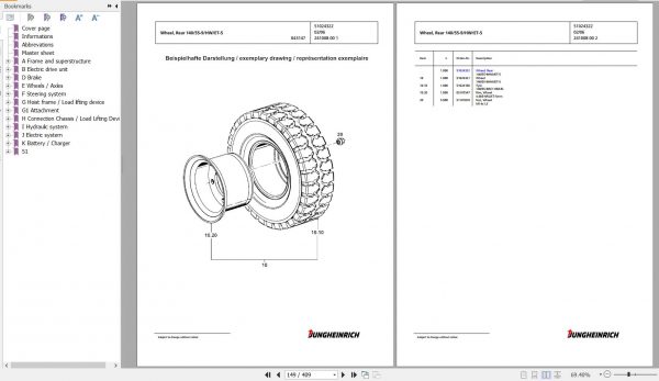 Jungheinrich Forklift EFG 216 GE120 450DZ Spare Parts Manual FN427132 3