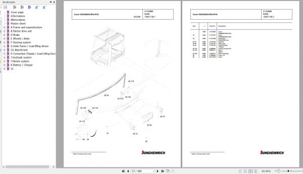 Jungheinrich Forklift EFG 216 GE120 450DZ Spare Parts Manual FN427133 3