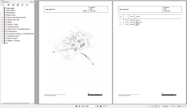 Jungheinrich Forklift EFG 216 GE120 450DZ Spare Parts Manual FN427135 3