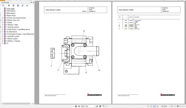 Jungheinrich Forklift EFG 216k G 550DZ Spare Parts Manual FN427069 3
