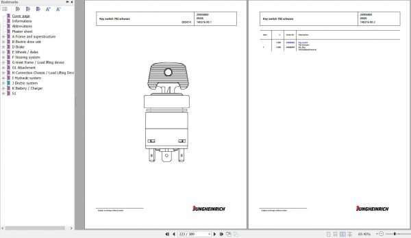 Jungheinrich Forklift EFG 216k G115 500DZ Spare Parts Manual FN427064 3