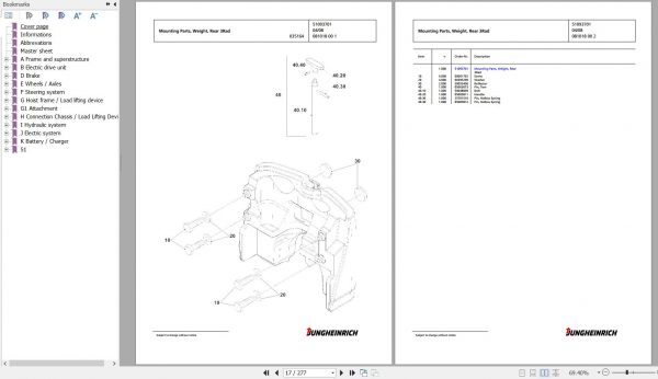 Jungheinrich Forklift EFG 216k GE100 330ZZ Spare Parts Manual FN426928 2