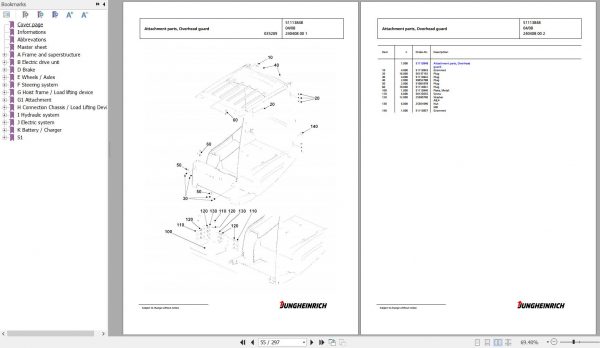 Jungheinrich Forklift EFG 216k GE115 400ZT Spare Parts Manual FN427287 2