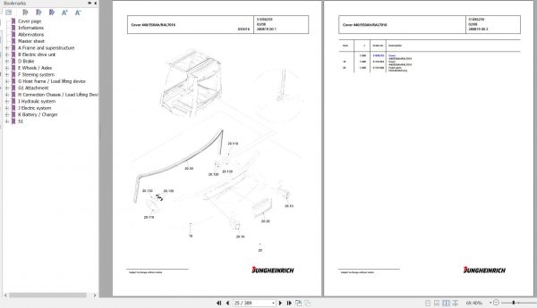 Jungheinrich Forklift EFG 216k GE115 450DZ Spare Parts Manual FN426965 2