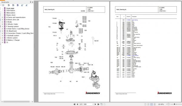 Jungheinrich Forklift EFG 216k GE115 450DZ Spare Parts Manual FN426965 3