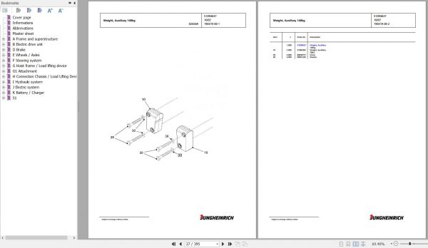 Jungheinrich Forklift EFG 216k GE115 450DZ Spare Parts Manual FN427283 2