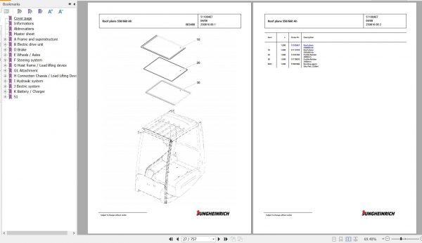 Jungheinrich Forklift EFG 216k GE115 464DZ Spare Parts Manual FN595564 2