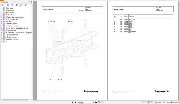 Jungheinrich Forklift EFG 216k GE120 500DZ Spare Parts Manual FN585510 2