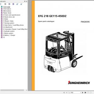 Jungheinrich Forklift EFG 218 GE115 450DZ Spare Parts Manual FN426595 1