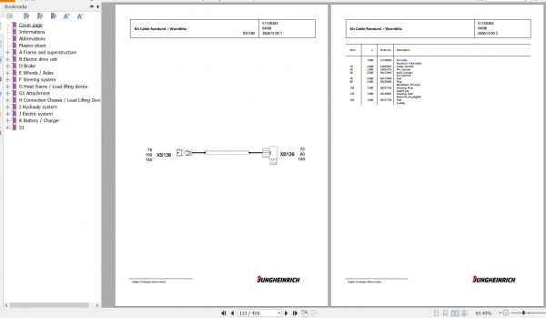 Jungheinrich Forklift EFG 218 GE115 450DZ Spare Parts Manual FN426596 2