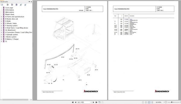 Jungheinrich Forklift EFG 218 GE115 500DZ Spare Parts Manual FN427090 3