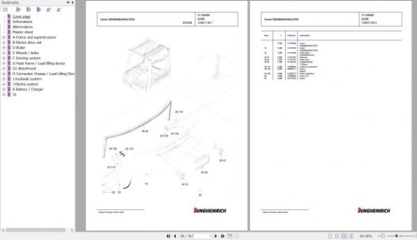 Jungheinrich Forklift EFG 218 GE115 500DZ Spare Parts Manual FN427094 3