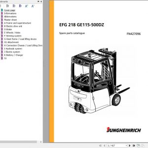 Jungheinrich Forklift EFG 218 GE115 500DZ Spare Parts Manual FN427096 1