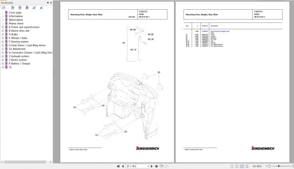 Jungheinrich Forklift EFG 218k GE115 450DZ Spare Parts Manual FN426307 2