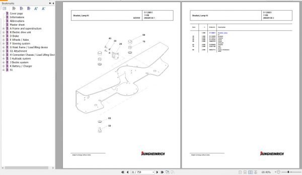 Jungheinrich Forklift EFG 218k GE115 585DZ Spare Parts Manual FN595583 2