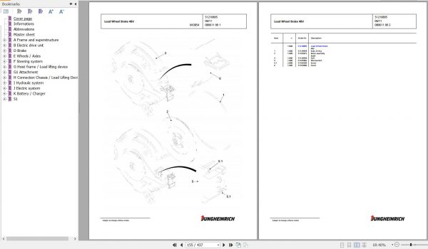 Jungheinrich Forklift EFG 218k GE120 600DZ Spare Parts Manual FN427026 2
