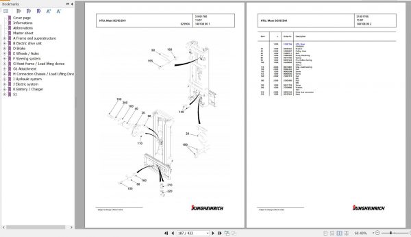 Jungheinrich Forklift EFG 220 GE110 550DZ Spare Parts Manual FN427023 3