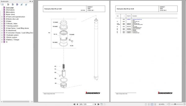 Jungheinrich Forklift EFG 220 GE115 450DZ Spare Parts Manual FN426930 3