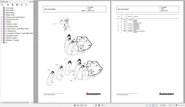 Jungheinrich Forklift EFG 220 GE115 450DZ Spare Parts Manual FN427268 3