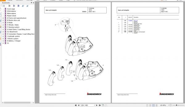 Jungheinrich Forklift EFG 220 GE115 500DZ Spare Parts Manual FN426813 3