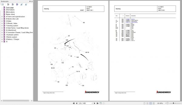 Jungheinrich Forklift EFG 220 GE115 500DZ Spare Parts Manual FN426814 3