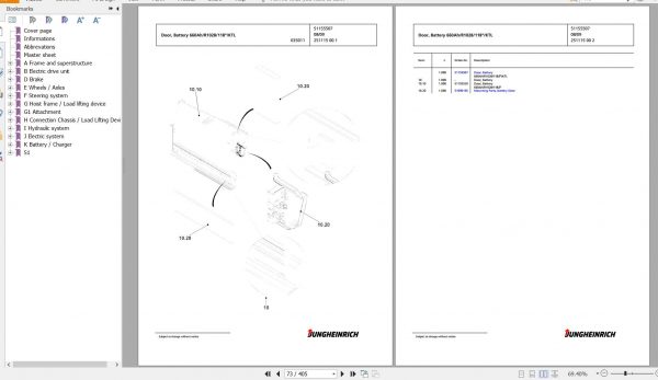 Jungheinrich Forklift EFG 220 GE115 500DZ Spare Parts Manual FN426815 3
