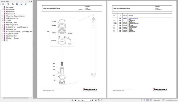 Jungheinrich Forklift EFG 220 GE115 500DZ Spare Parts Manual FN426816 3