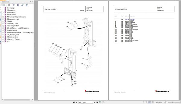 Jungheinrich Forklift EFG 220 GE115 550DZ Spare Parts Manual FN426827 3