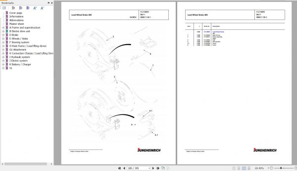 Jungheinrich Forklift EFG 220 GE115 600DZ Spare Parts Manual FN595568 3