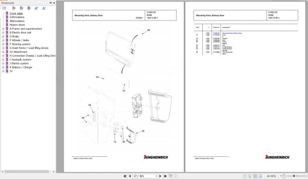 Jungheinrich Forklift EFG 220 GE200 600DZ Spare Parts Manual FN426847 2