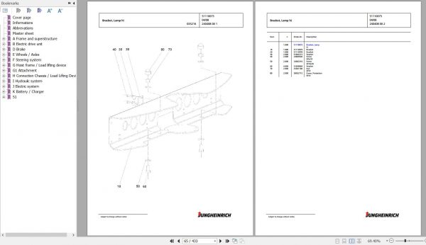 Jungheinrich Forklift EFG 316k GE100 400ZT Spare Parts Manual FN426924 3