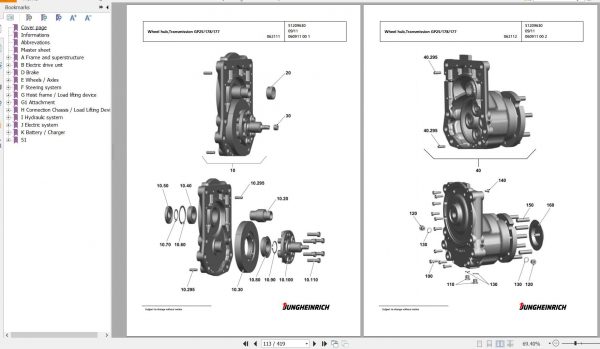 Jungheinrich Forklift EFG 316k GE100 550DZ Spare Parts Manual FN426591 2