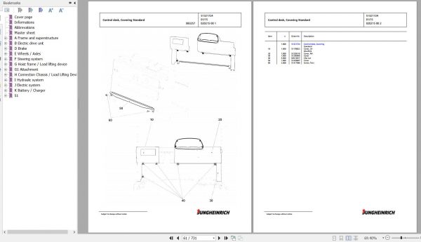 Jungheinrich Forklift EFG 316k GE110 600DZ Spare Parts Manual FN585508 2