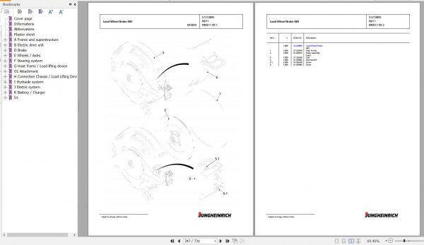 Jungheinrich Forklift EFG 316k GE110 600DZ Spare Parts Manual FN585508 3