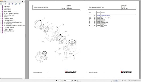 Jungheinrich Forklift EFG 316k GE115 450DZ Spare Parts Manual FN427208 3