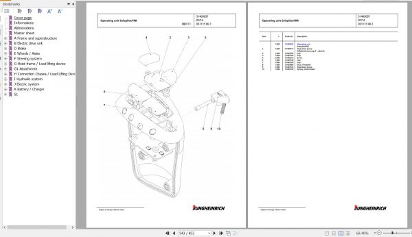 Jungheinrich Forklift EFG 316k GE115 600DZ Spare Parts Manual FN595586 3