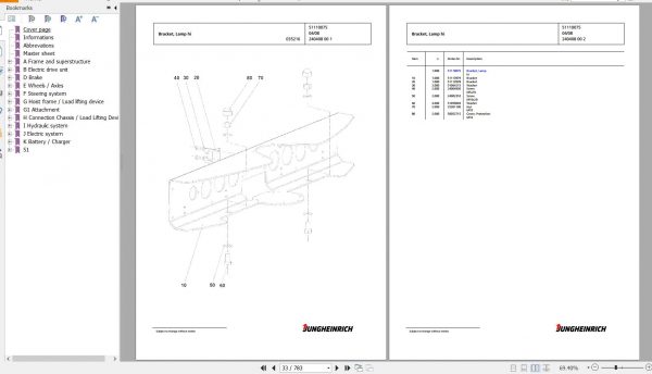 Jungheinrich Forklift EFG 316k GE115 600DZ Spare Parts Manual FN595587 2