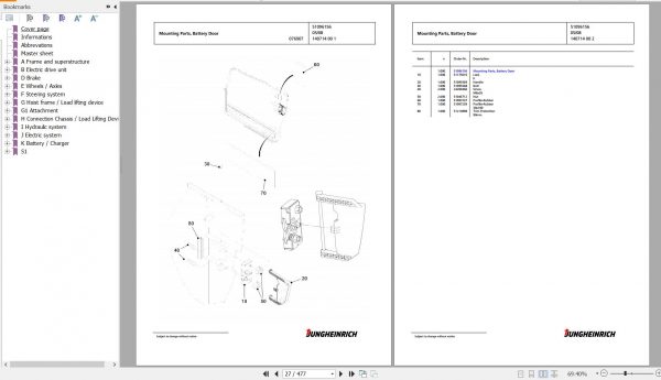 Jungheinrich Forklift EFG 318k GE115 330ZZ Spare Parts Manual FN426810 2