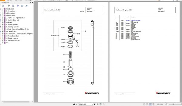 Jungheinrich Forklift EFG 318k GE115 330ZZ Spare Parts Manual FN426810 3