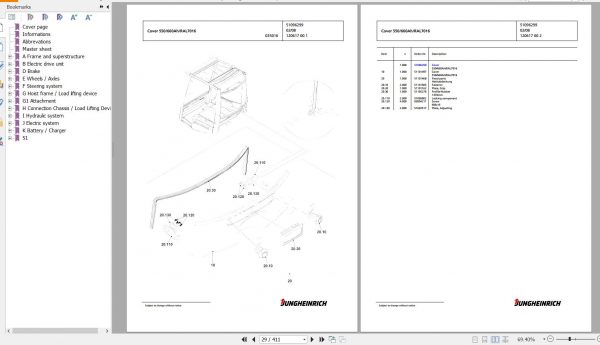 Jungheinrich Forklift EFG 318k GE160 450DZ Spare Parts Manual FN427267 2
